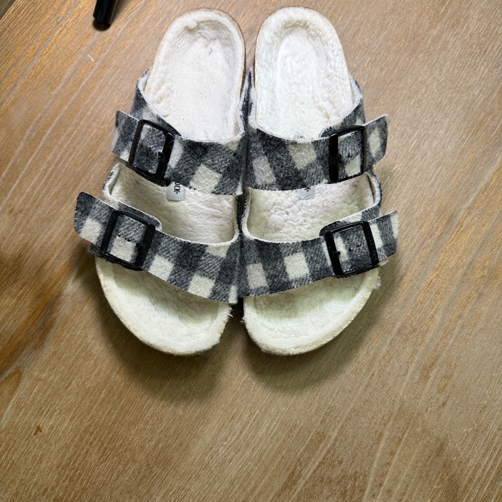 Birkenstock Men's Checkered Sandals - Black and White